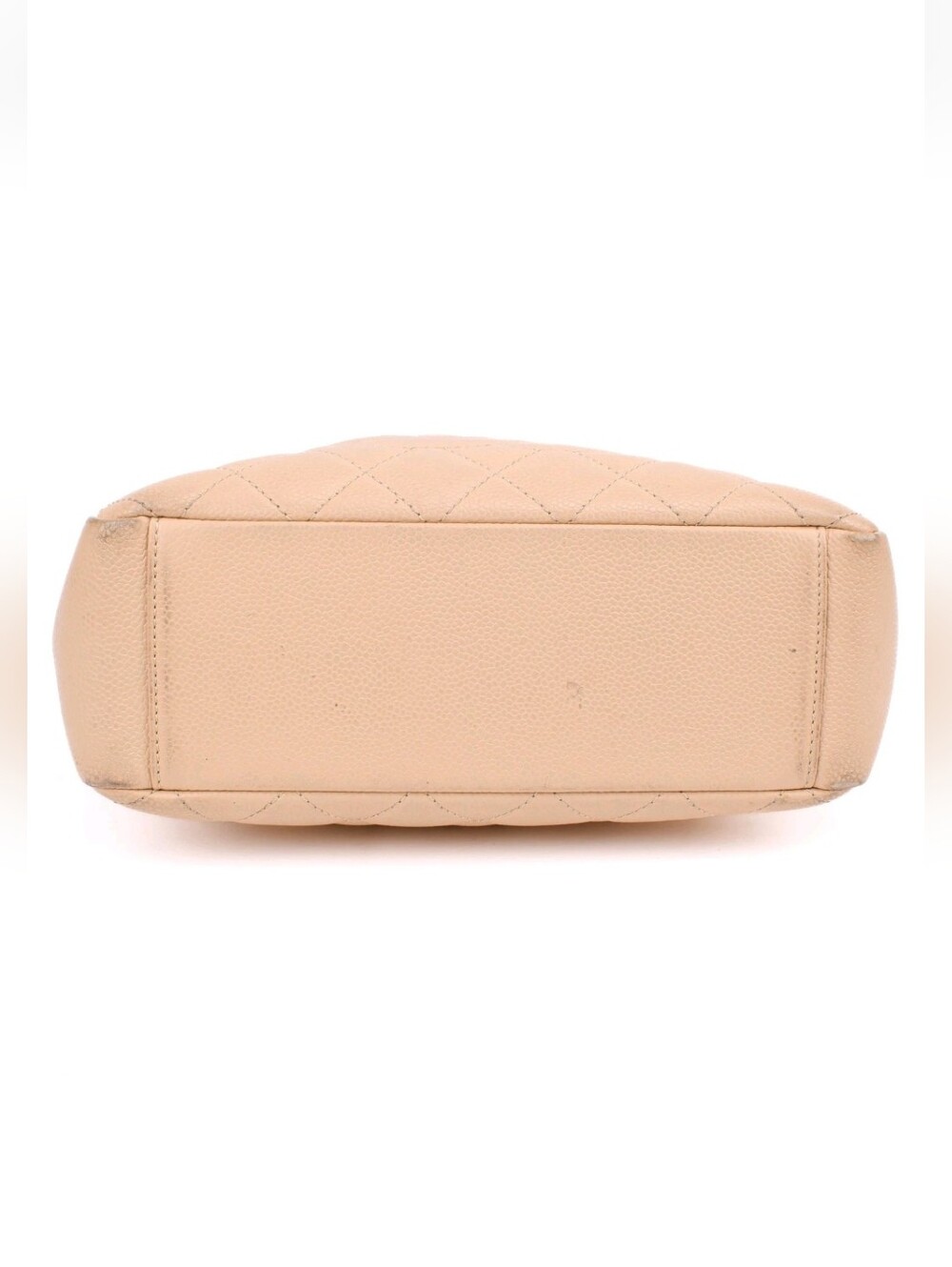 CHANEL Bag Chain Tote Grained Caviar Logo "CC" Bag Calfskin Beige/Blush Gold HRW - Picture 5 of 14